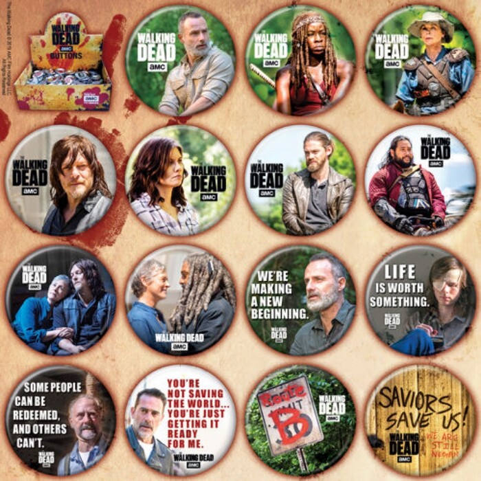 The Walking Dead TV Series Season 9 Metal Photo Button Assortment of 144 BOXED