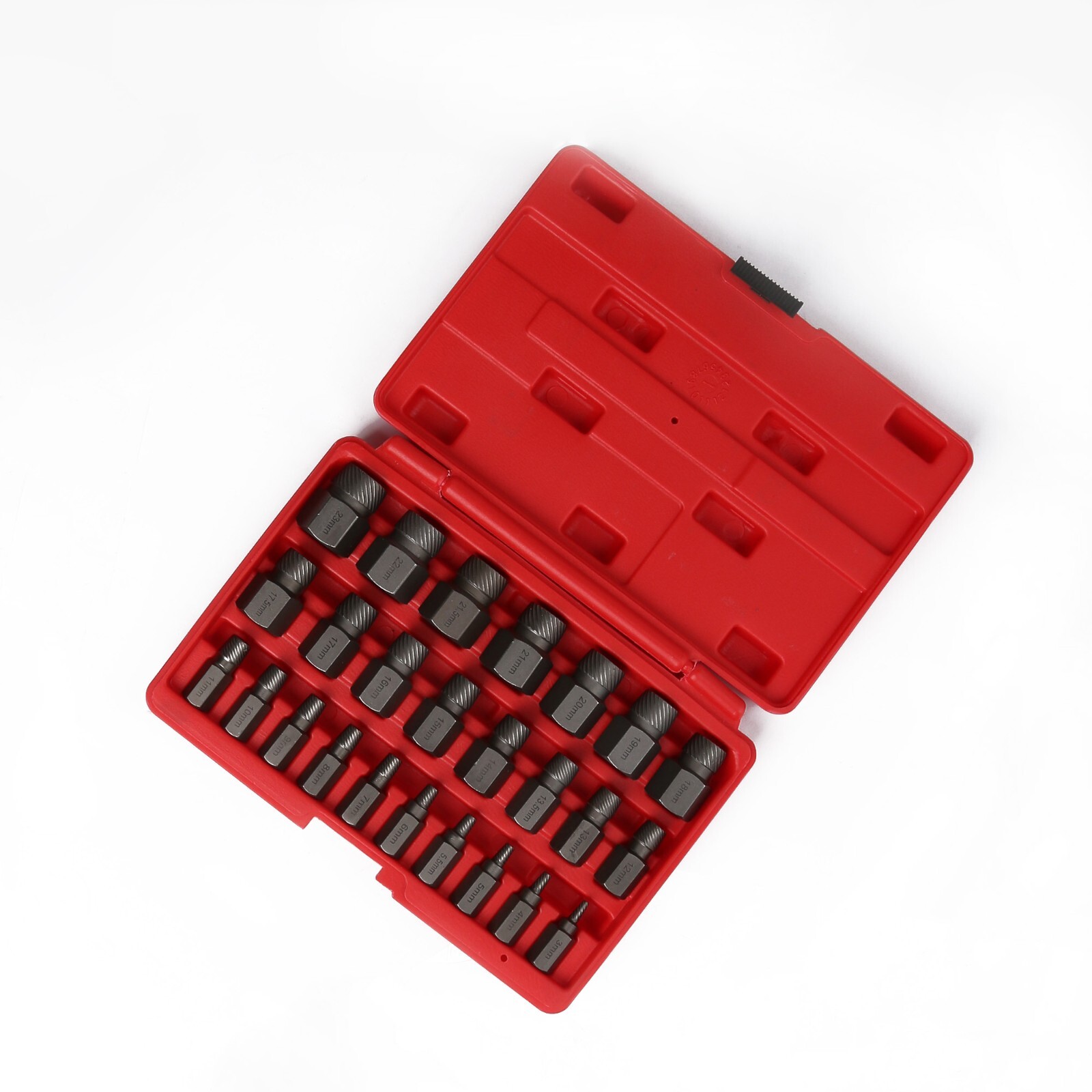 25 Pc Multi-Spline Screw Extractor Set Hex Head Bit Socket Wrench Bolt Remover