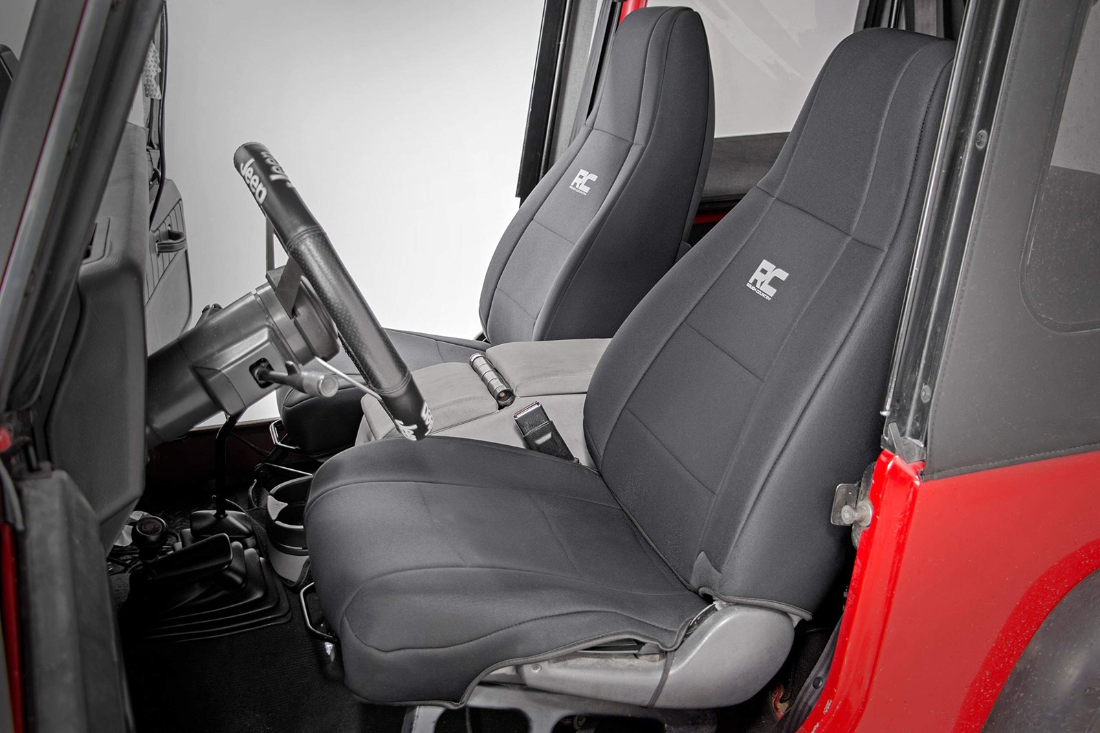 Rough Country Neoprene Seat Covers for Jeep Wrangler YJ (1987-1990) - Waterpr...
