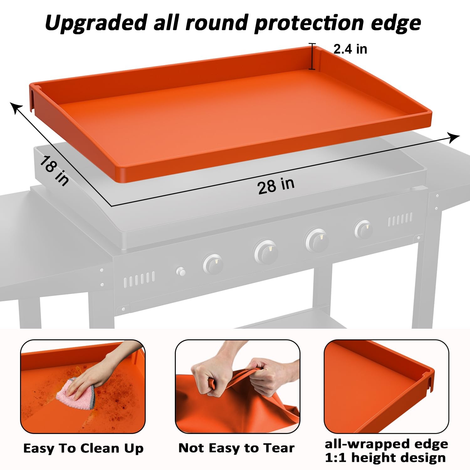 ​Silicone Grill Cover for Blackstone 28 Inch Griddle | Full Coverage Protecto...