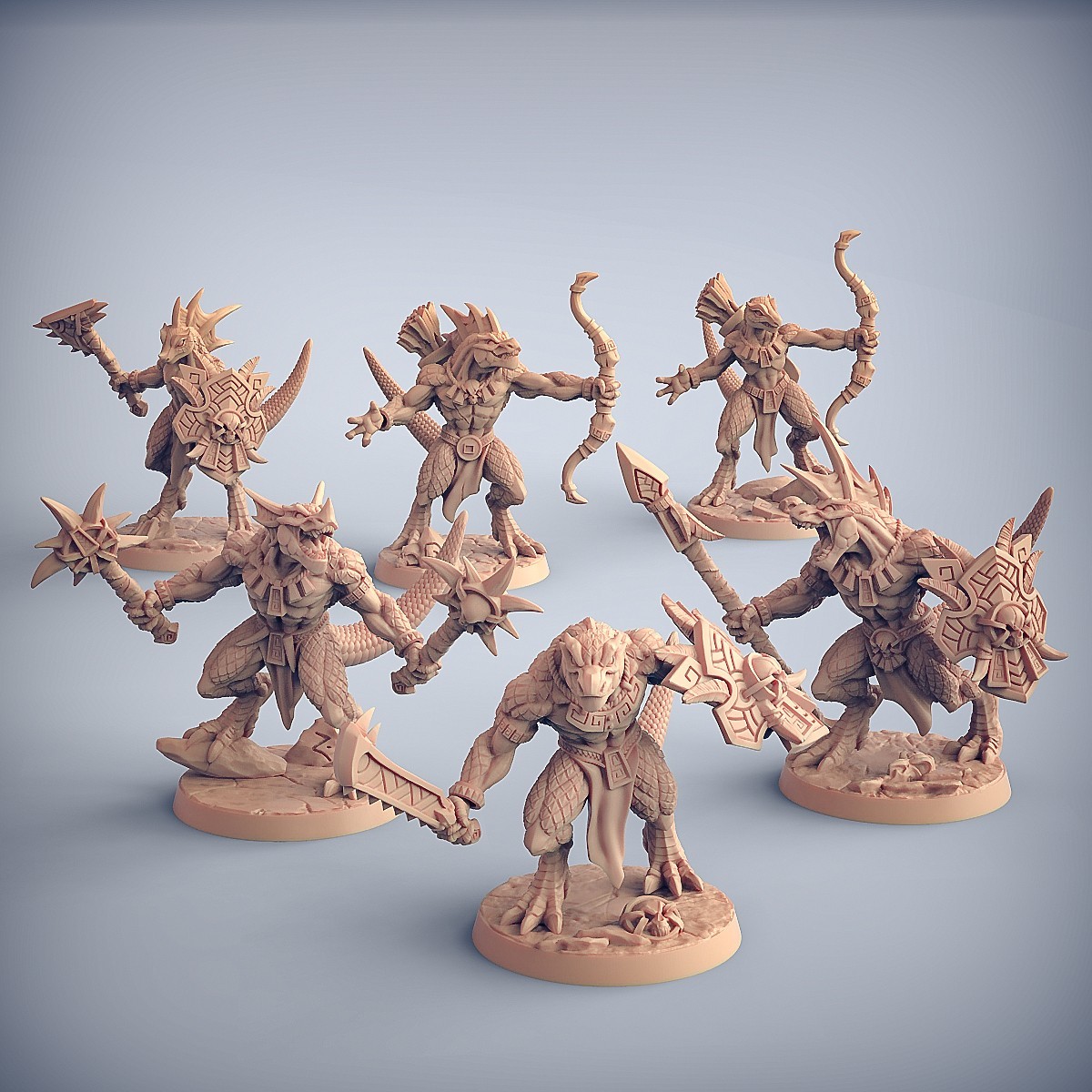 Goldmaw Lizardfolk Warriors - Modular Hands/Weapons - Artisan Guild - D&D 32mm