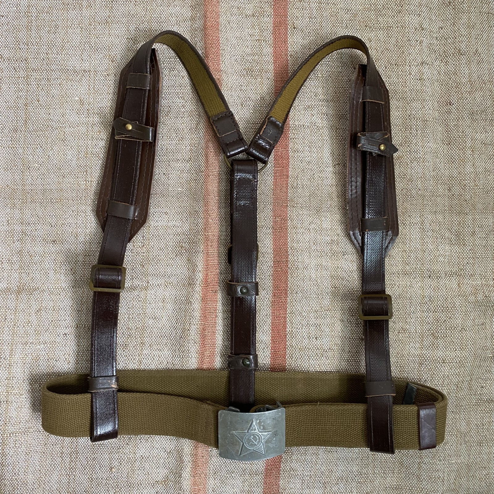 Double-shoulder belt suspenders-Soldier's Belt PLCE Soviet Military uniform USSR