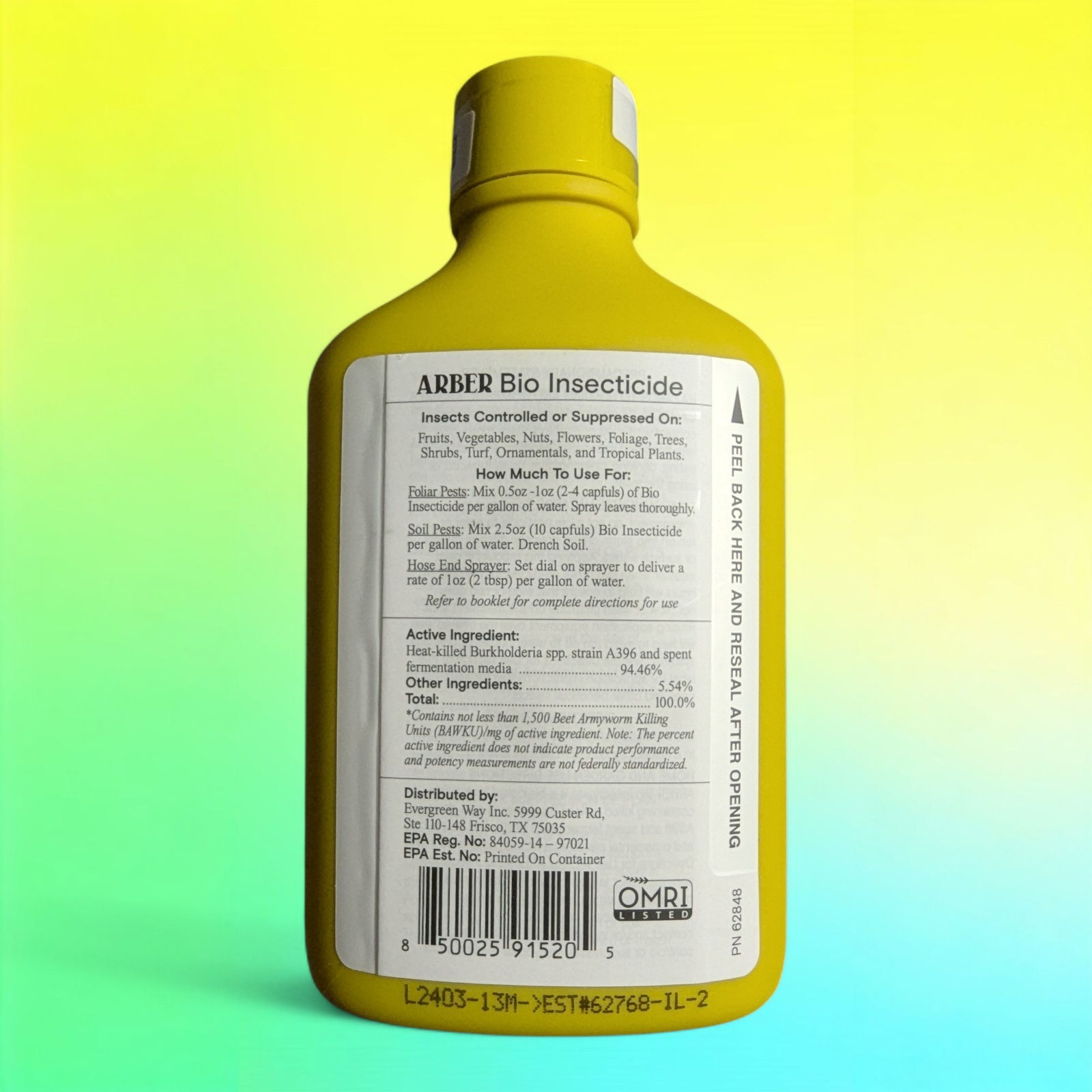 ARBER Bio Insecticide - Organic Plant Insect Mite Concentrate 8oz Made in USA