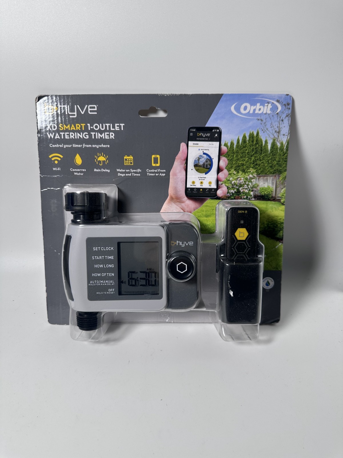 B-hyve XD SMART 1-Outlet Hose Faucet Watering Timer with Gen. 2 Wi-Fi Hub NEW