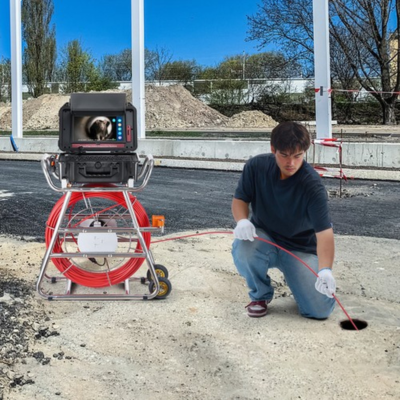 Sewer Camera 328 Ft/100M Self-Leveling Drain Camera with 10.1" Touchscreen