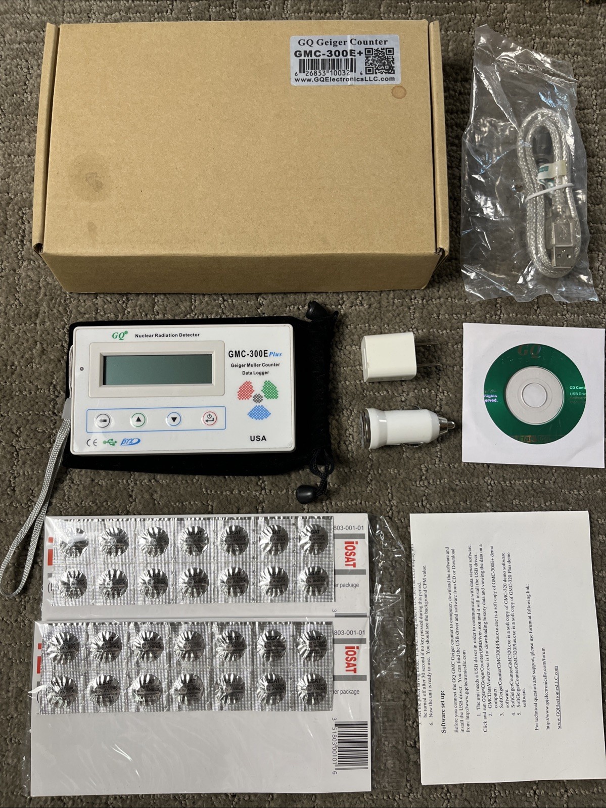 New GQ GMC-300E Geiger Counter Nuclear Radiation Detector Data logger Beta Gamma