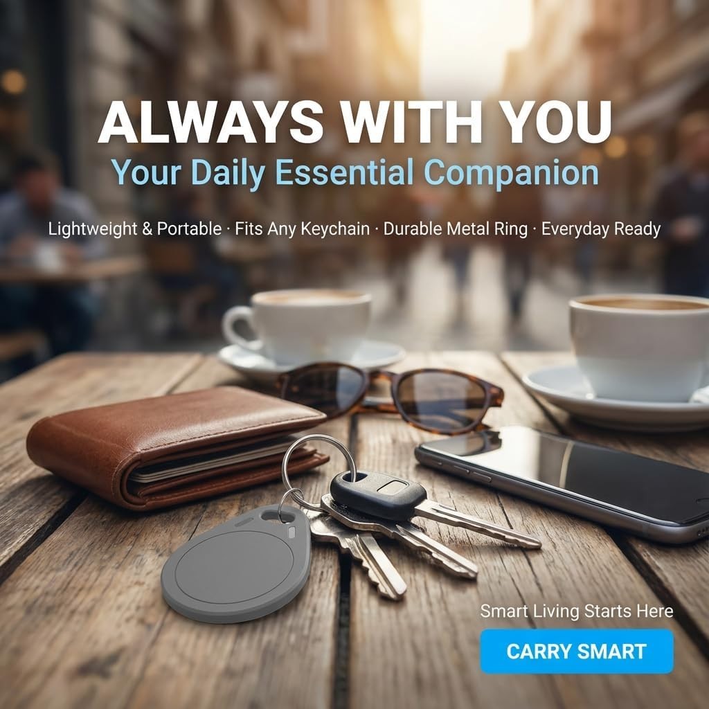 Dual NFC Tags - 504 Bytes Memory, Black Keychains Compatible with iOS/Android