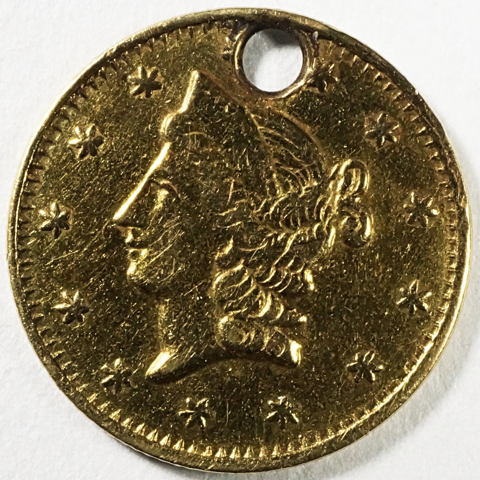 1853 California Fractional Gold Half Dollar Coin BG-428 Estate Unsorted As Found