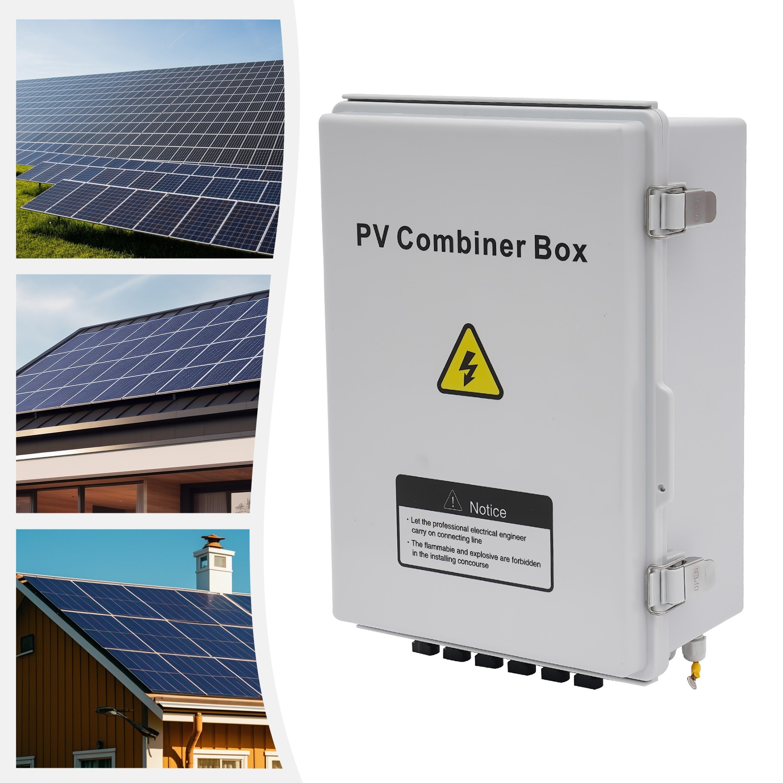 For Solar Panel 6 String Solar PV Combiner Box 63A Circuit Breaker Junction Box