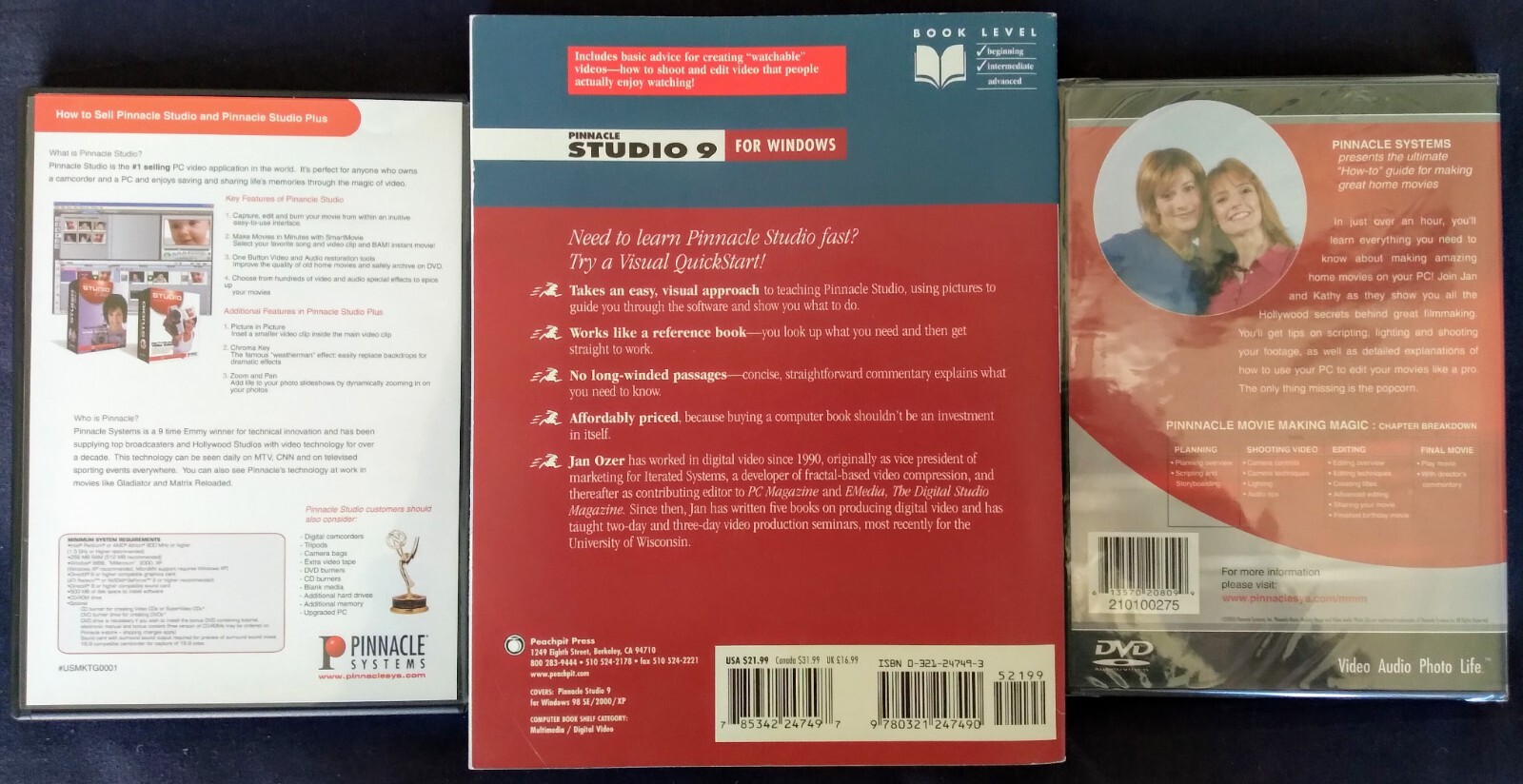 Pinnacle Studio Plus Version 9 Video Editing Software + Extras: Guide Book & DVD