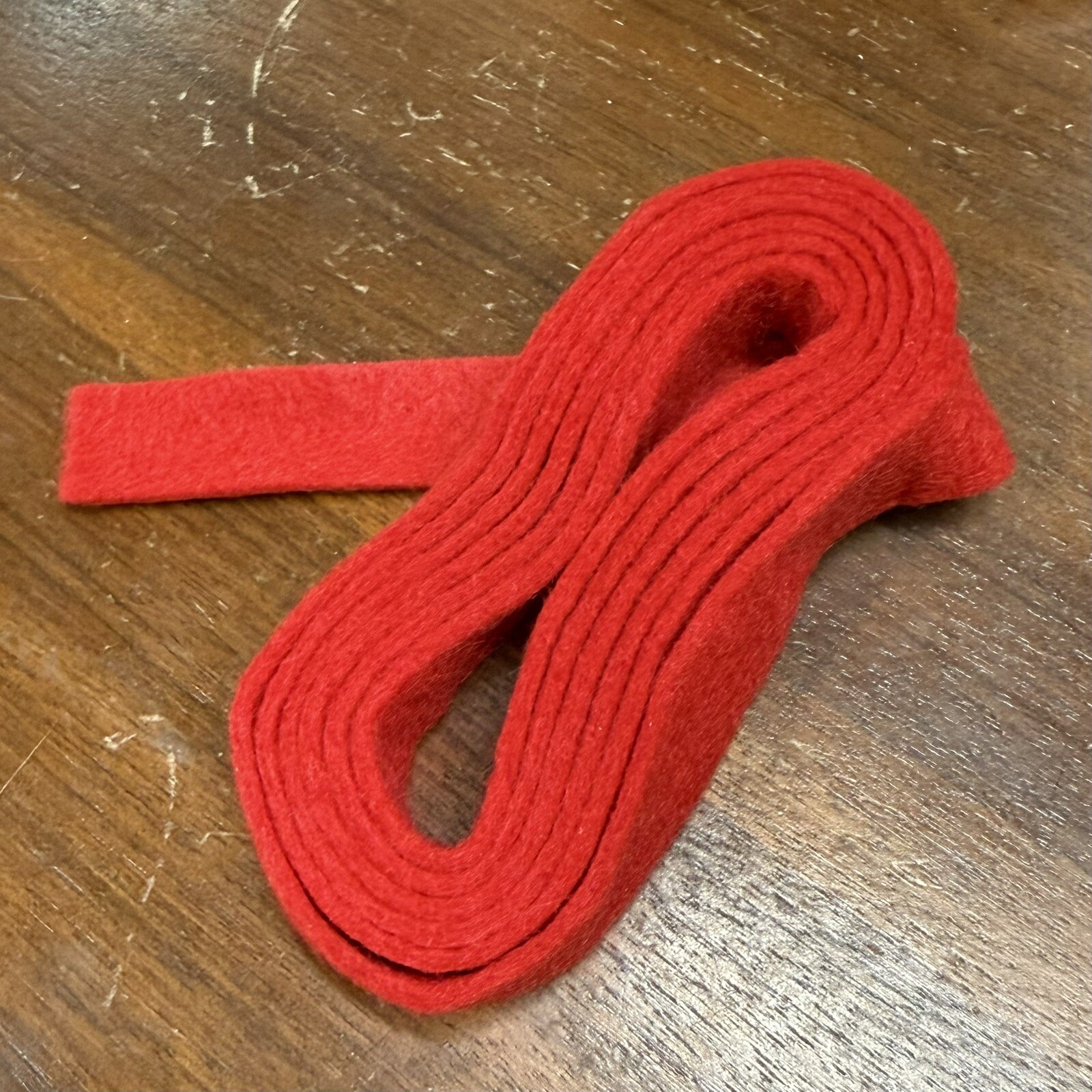Red Nameboard Felt for Piano Repair/Refinish 5/8"x52" Strip 1/16" Medium Thick