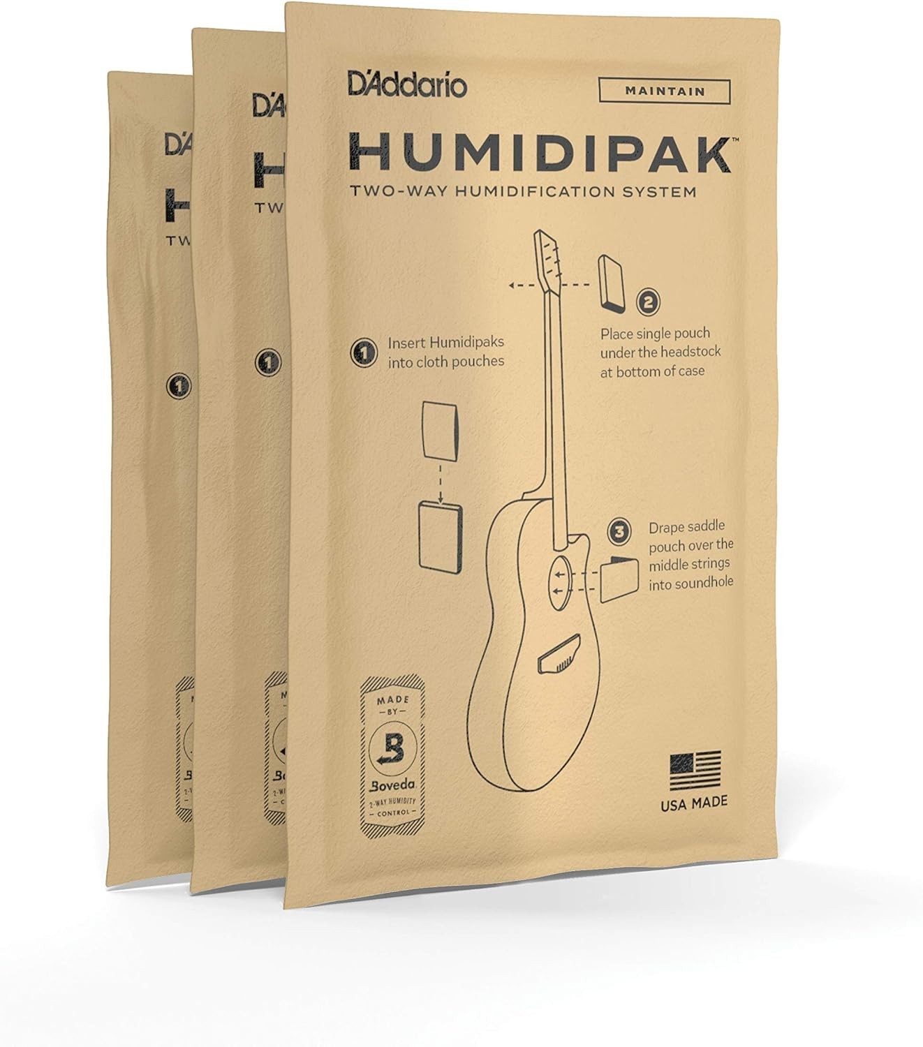 Guitar Humidifier Pack 3 Pcs Two-Way System Protects Wooden Instruments