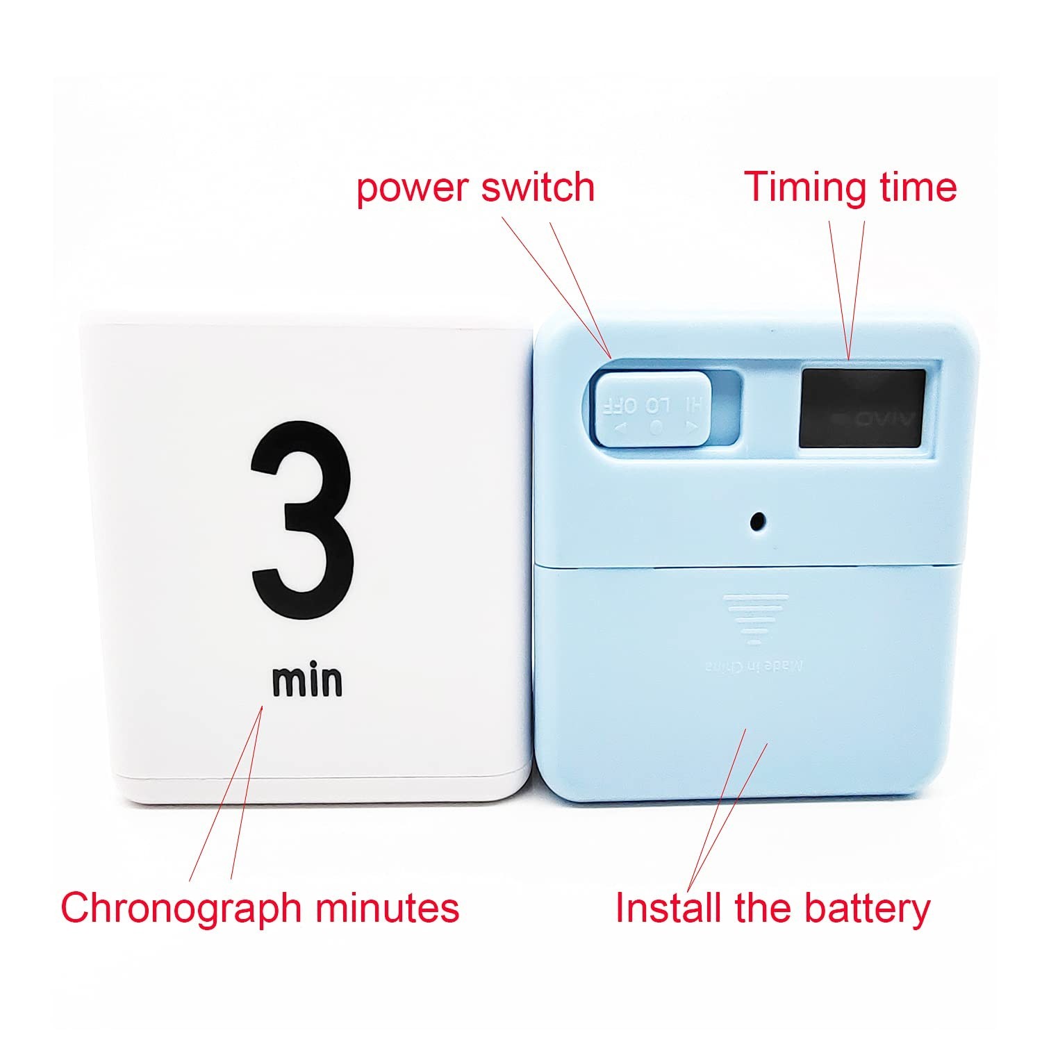 2 Pieces Cube Timers, Kitchen Child Timer Exercise Timer, Workout and Game, G...