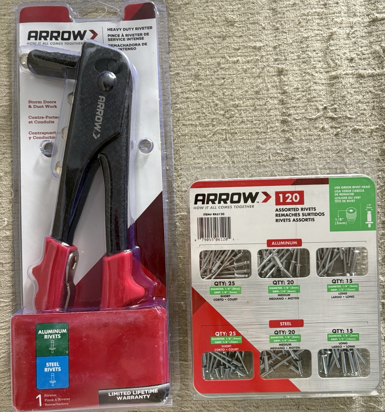 Arrow Rh200s Professional Manual Rivet Tool Uses 1/8 In 1/4 1/2 Steel & Aluminum