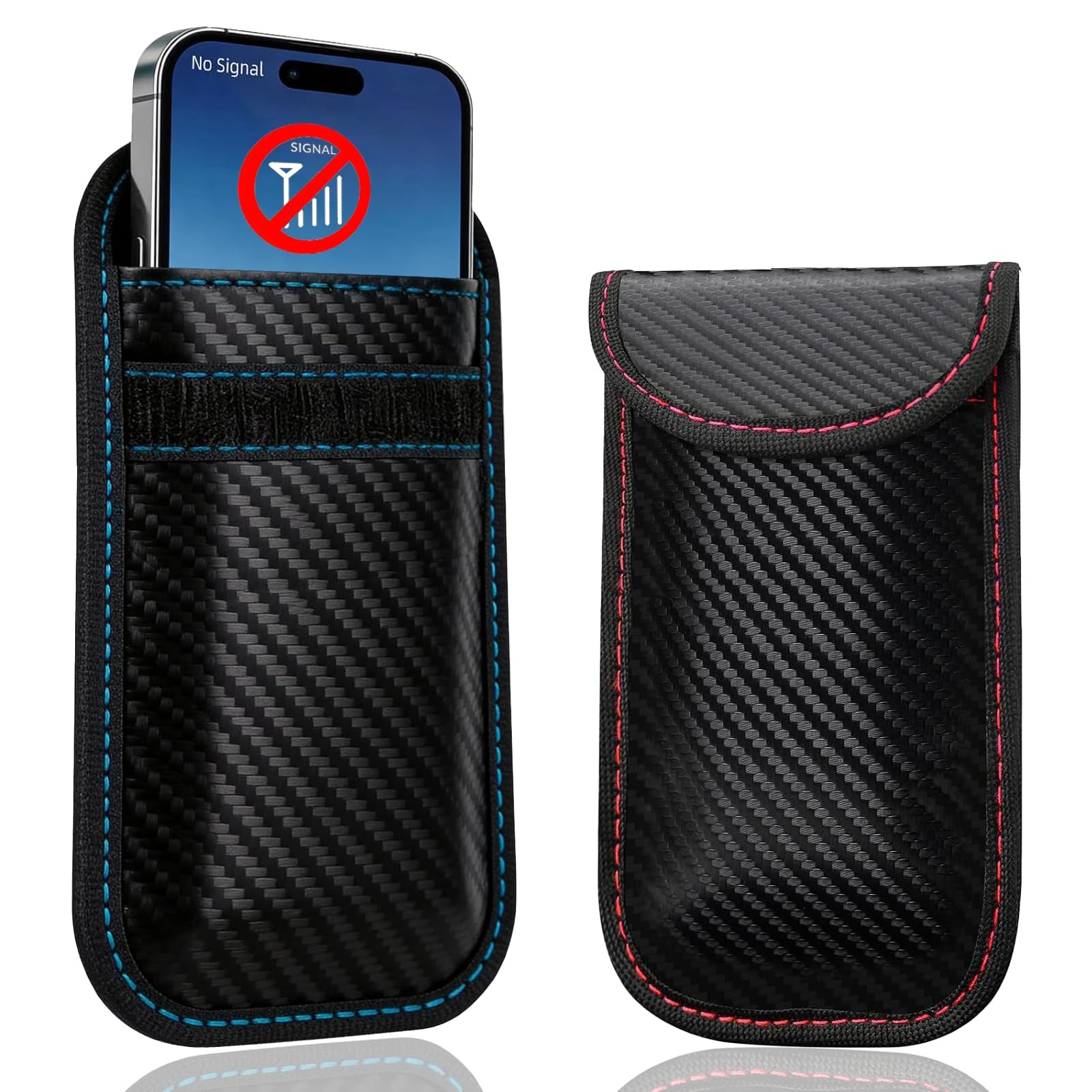 Coorattyes Faraday Bags For Phones,Faraday Phone 20cm x 12cm, Red and Blue