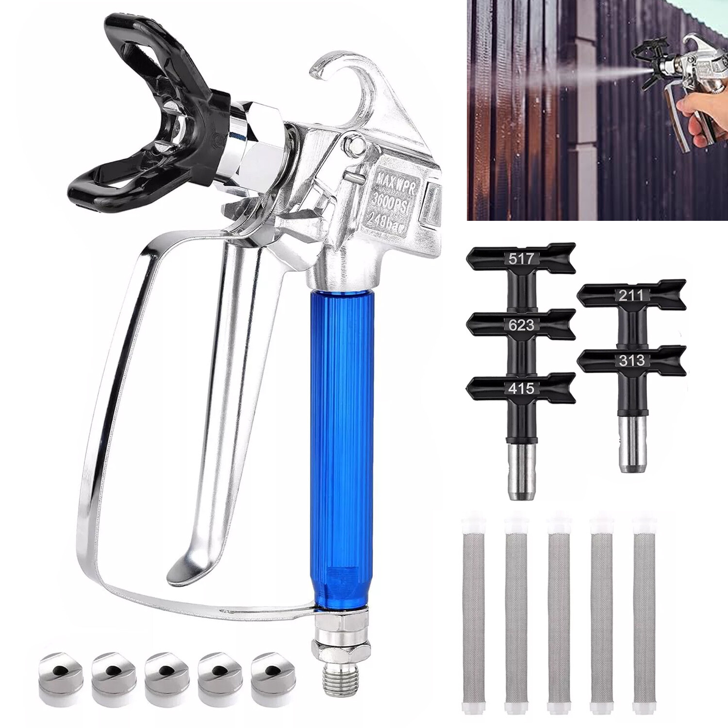 Airless Paint Spray Gun High Pressure 3600PSI with 517 Nozzle Tip for Sprayers