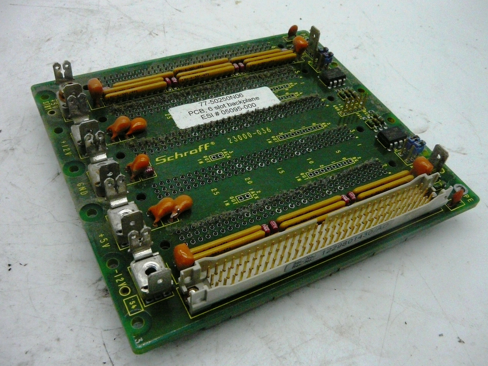 SCHRAFF 6 SLOT BACKPLANE CIRCUIT BOARD 23000-036 77-50250N06 ESI# 05095-000