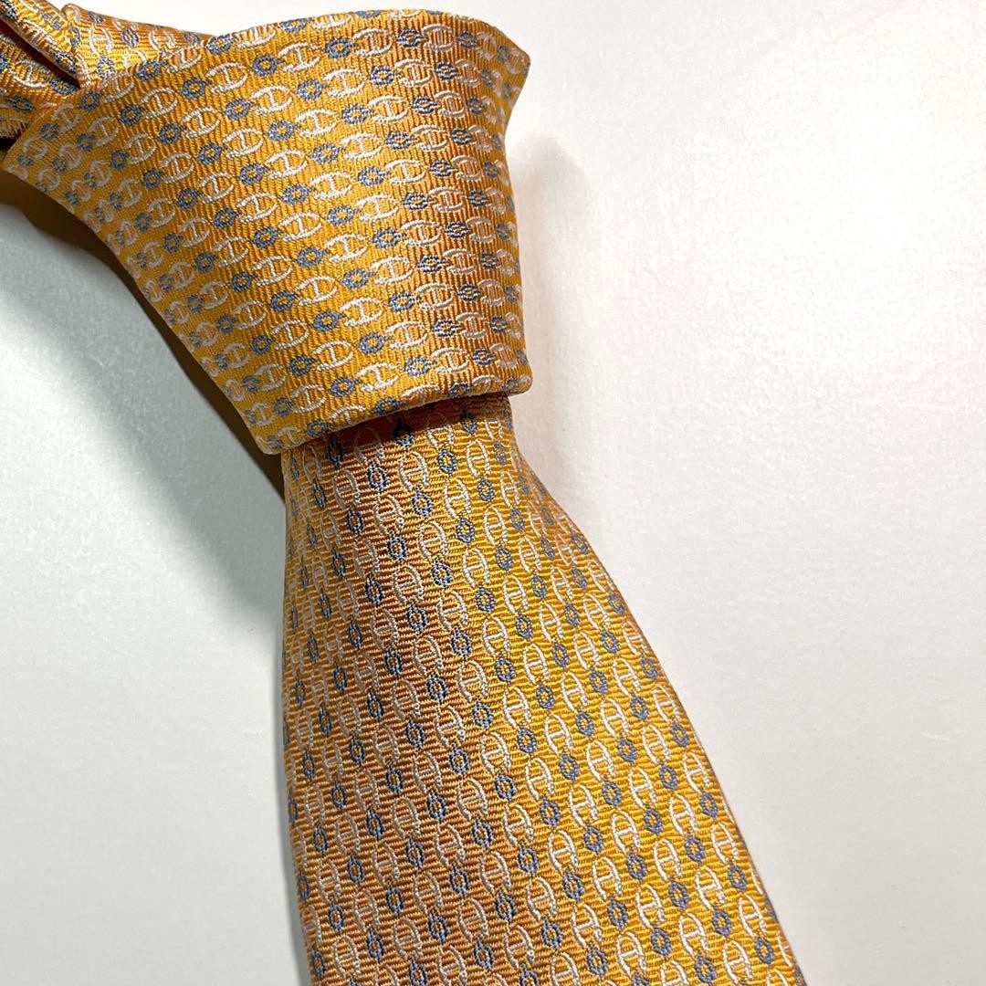 Hermes Necktie A Bon Port Anchor Unused Rare Classic Dress Accessory