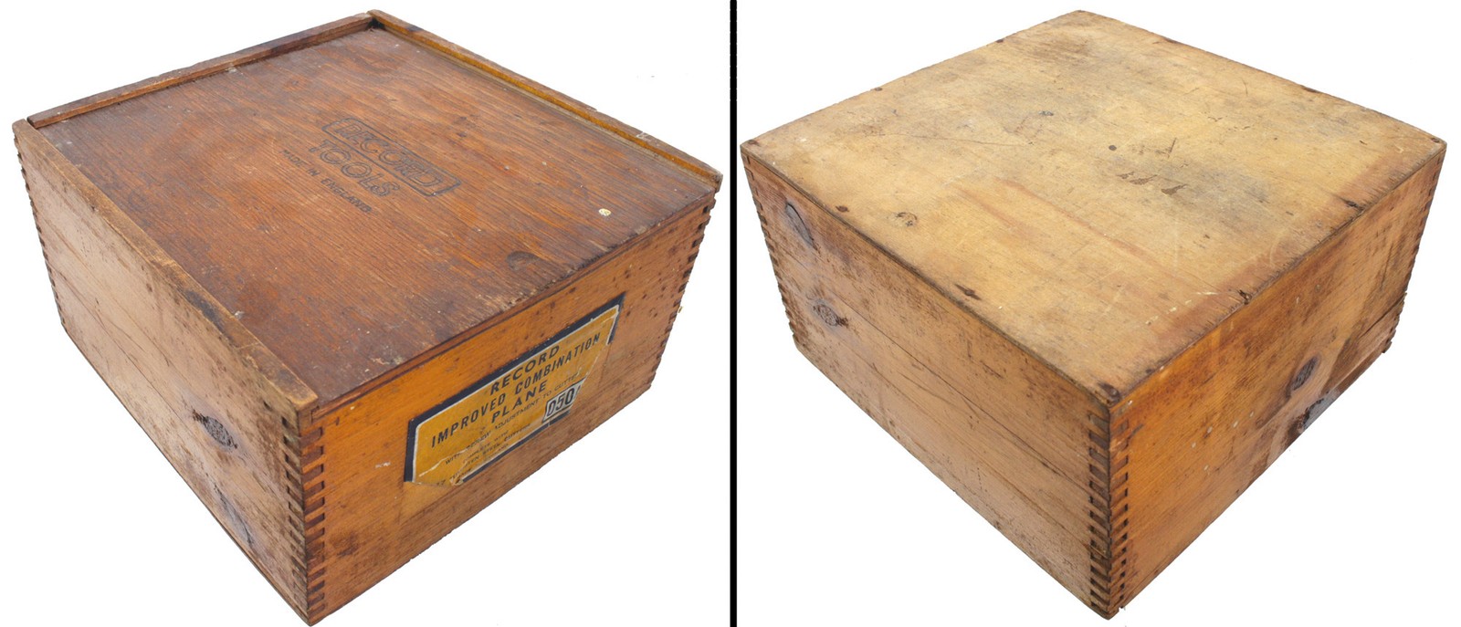 Orig. Wooden Box for Recod No. 50 C Plane - Full Paper Label - mjdtoolparts