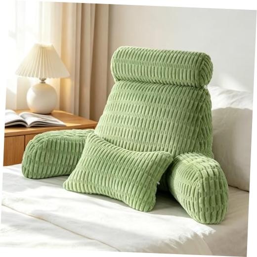 Reading Pillow for Bed, Back Rest Bed Pillow for Sitting Standard(18inch) Green