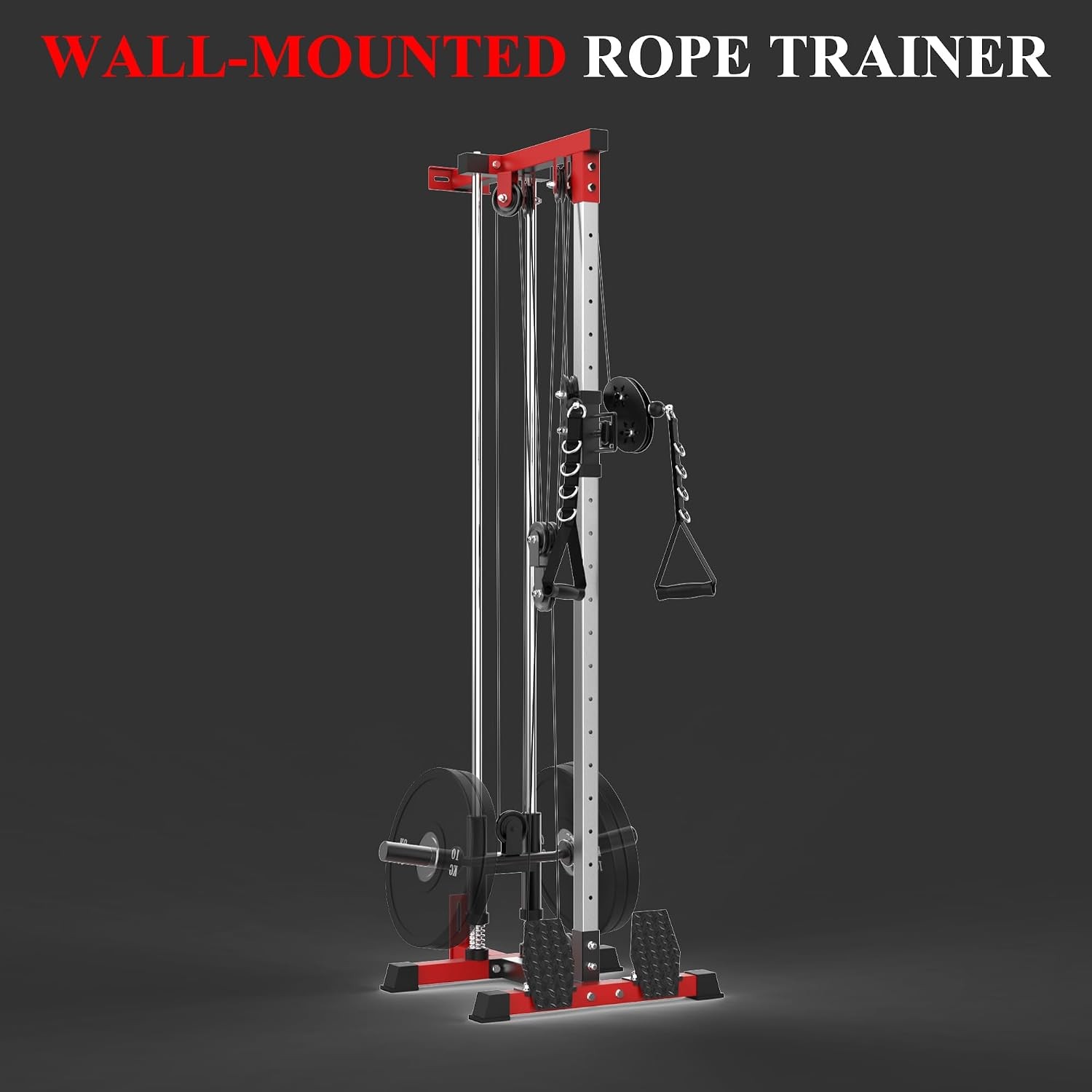 LAT Pulldown Machine with 20 Positions, Wall Mount Cable Machine Adjustable