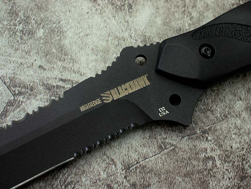 Blackhawk Nightedge Fixed Blade Knife, Combo Edge (BH15NE10BK)