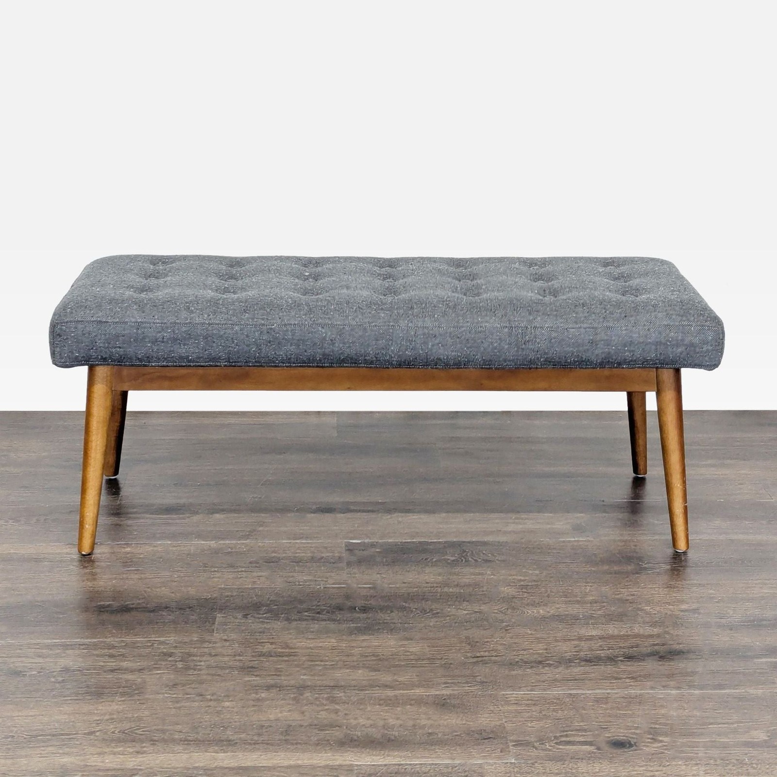 West Elm Button Tufted Mid-Century Bench