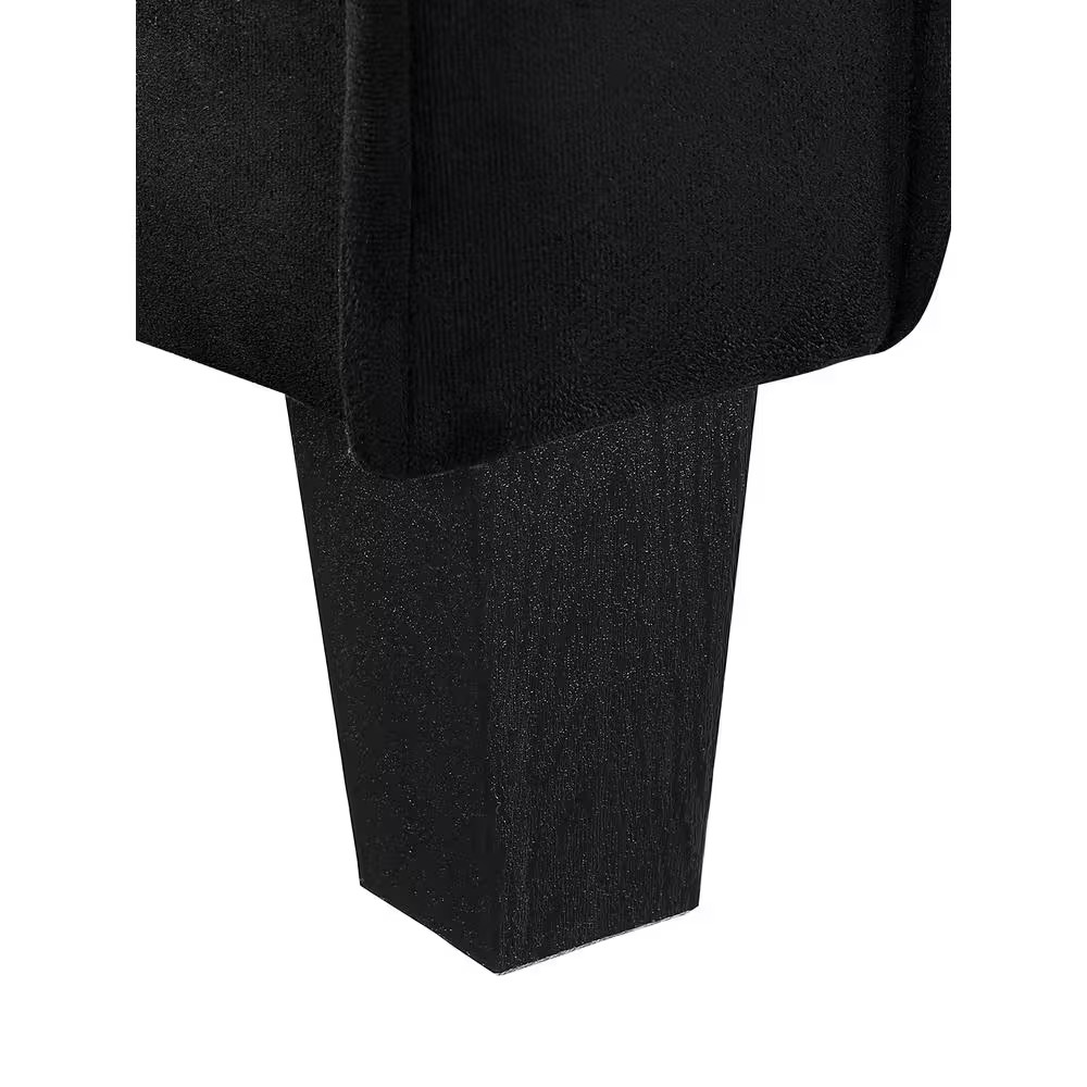 Harvard 56 In. Black Microfiber 2-Seat Loveseat with Flared Arms