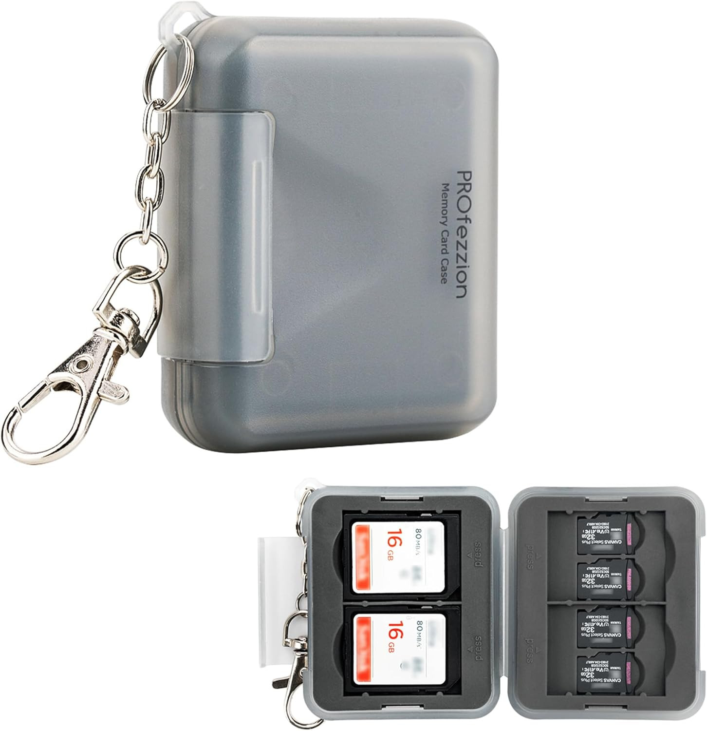 SD Card Holder Case Water-Resistant: Portable 12 Slots Memory Card Case for 8 Mi