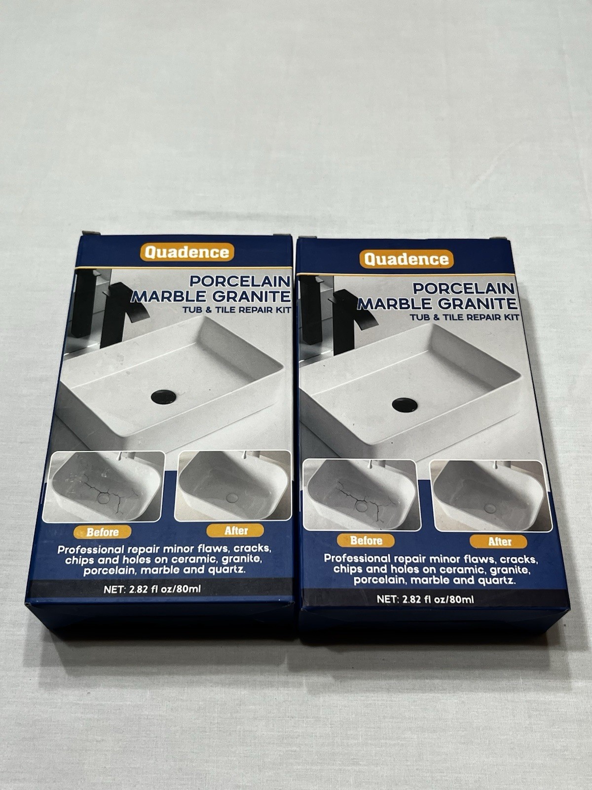 2 PK Porcelain Marble Repair Kit Tub Repair Kit Fix Chips Scratches Color Match