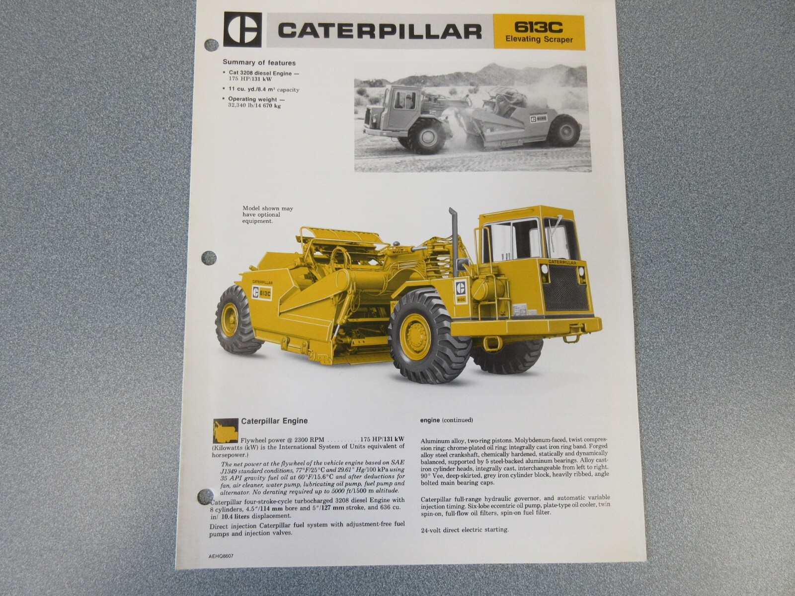 Caterpillar 613C Elevating Scraper Brochure 6 Page