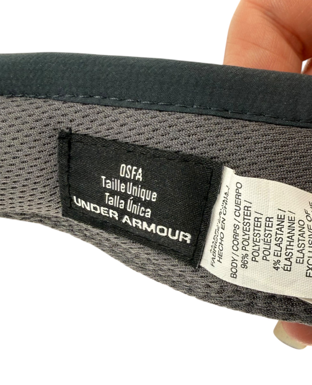 Under Armour Golf Visor Gray Green Logo Adjustable Strap OSFA Outdoor Active EUC