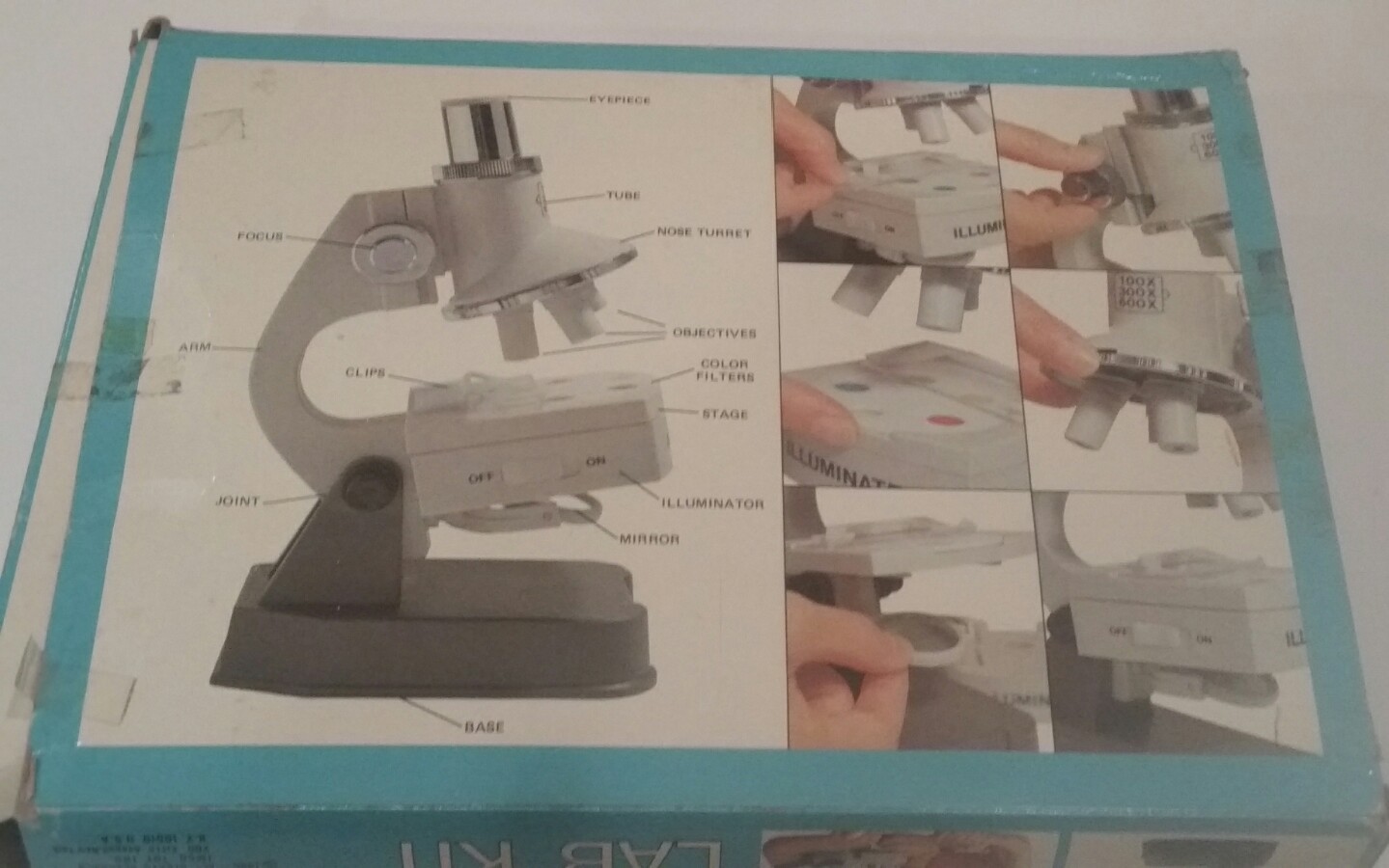 Imco 29 Piece Microscope Lab Kit, 3 lens turrets, 1980