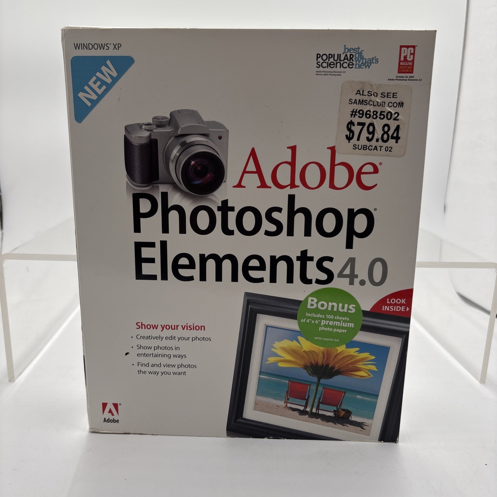 New Adobe Photoshop Elements 4.0 PC In Box Sealed Book Photo Editing Software