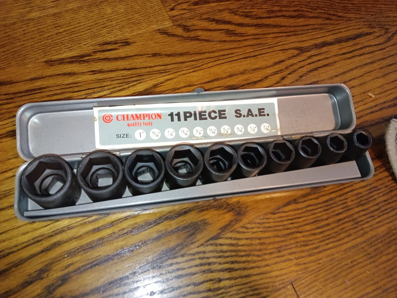 Vintage Champion Sae Impact 11 Piece Socket Set