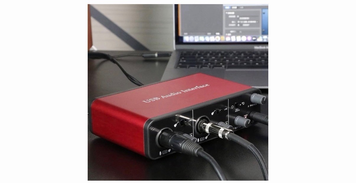 24Bit/192kHz USB Audio Interface with 48V Phantom Power - Studio Recording for M