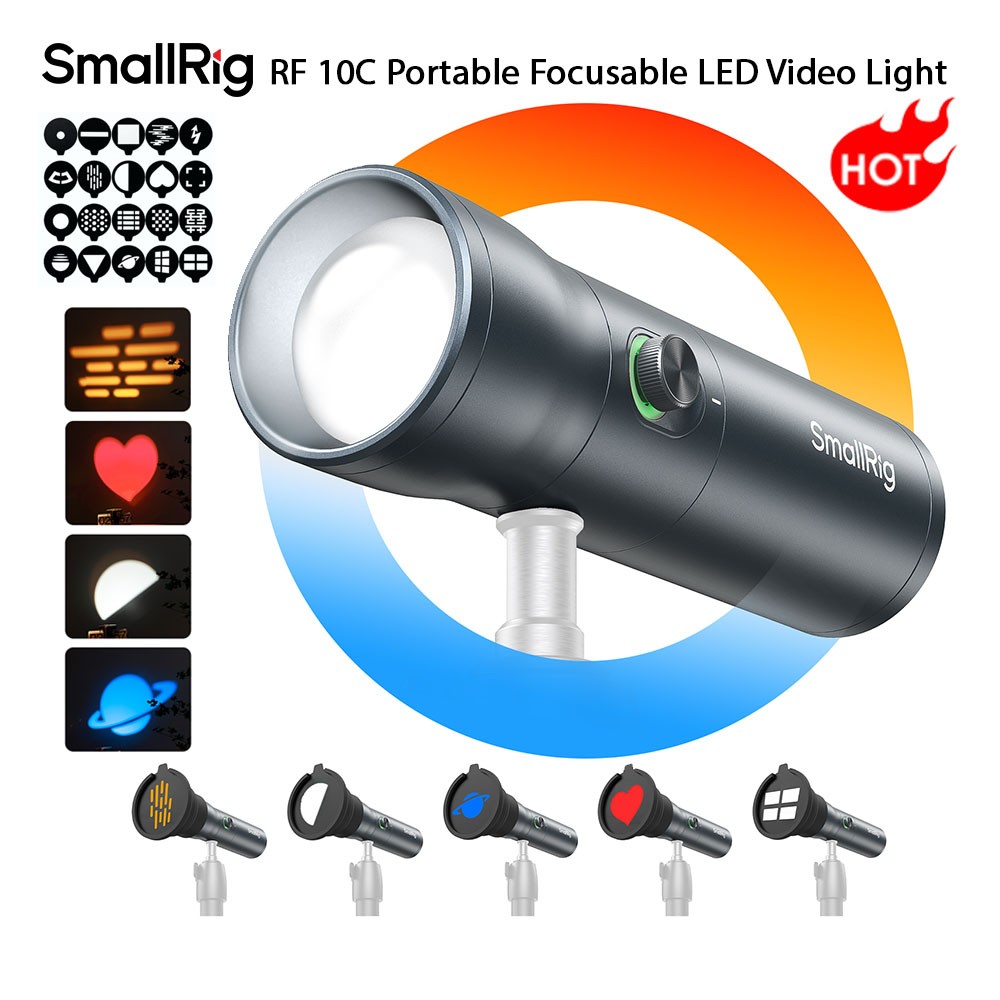 SMALLRIG RGB LED Photography Flashlight 7500mAh Aluminum Alloy Patterned Ambient