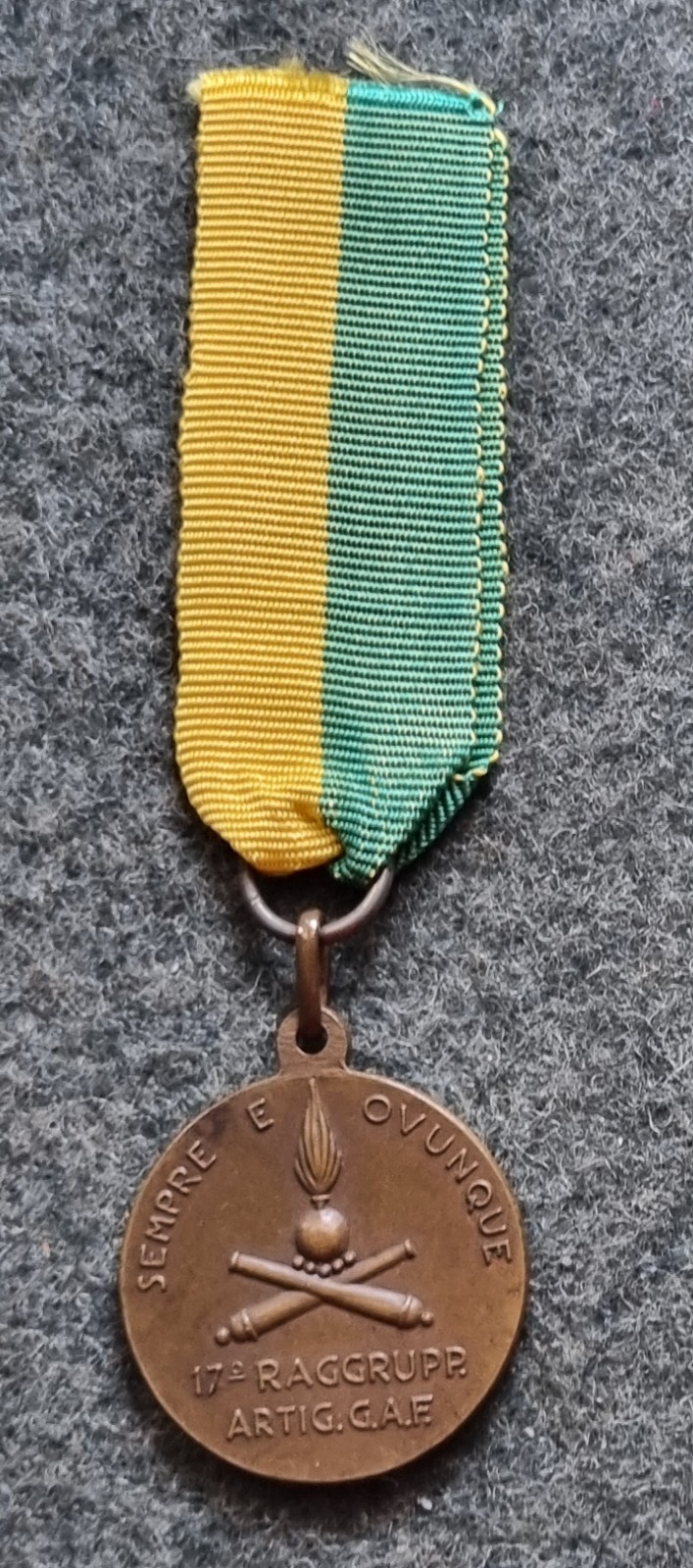 BRONZE MEDAL 17TH ARTILLERY GROUP G.A.F. 1940 WW2 BORDER GUARD