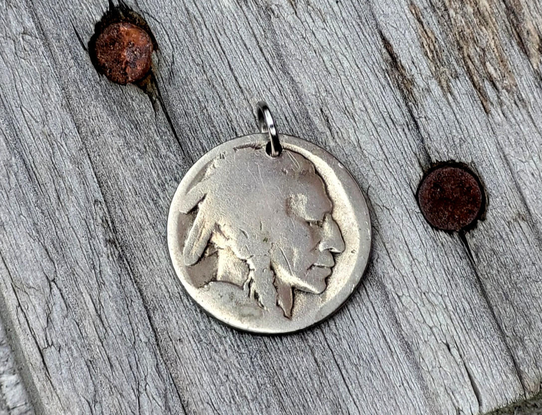 Buffalo Indian Head Nickel Coin Jewelry Pendant Charm Vintage Antique