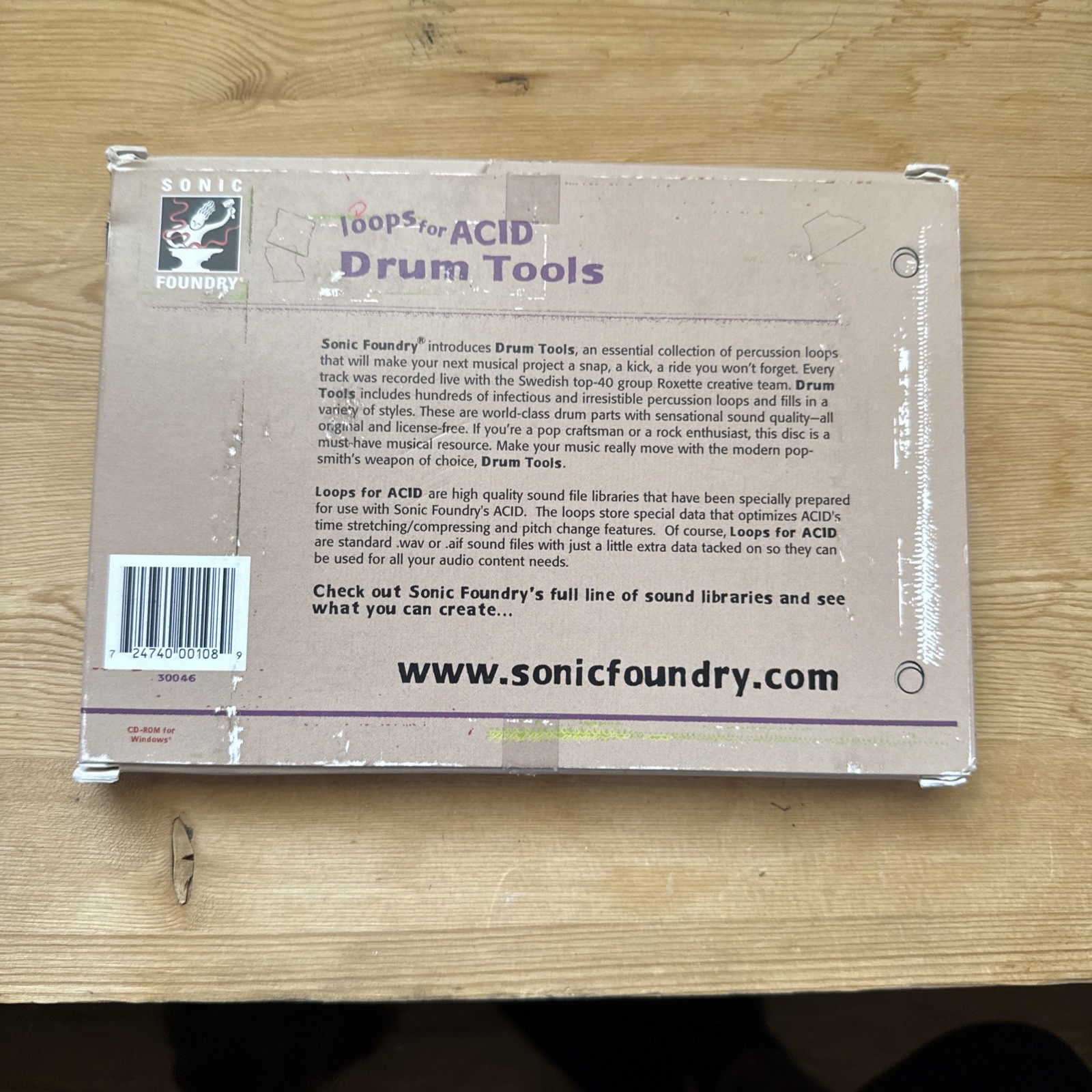 Sonic Foundry Drum Tools Loops For Acid Sampling CD