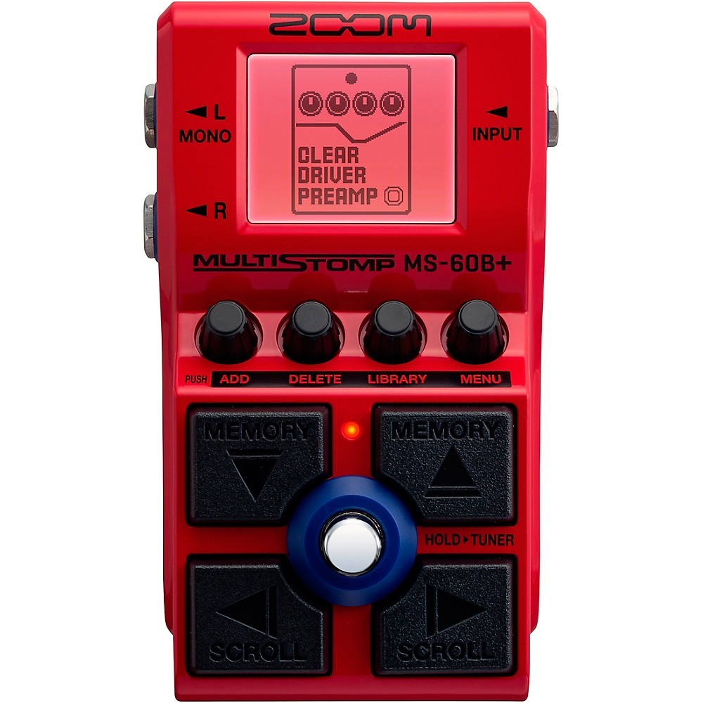 Zoom MS60B+ MultiStomp Bass Effects Pedal Red