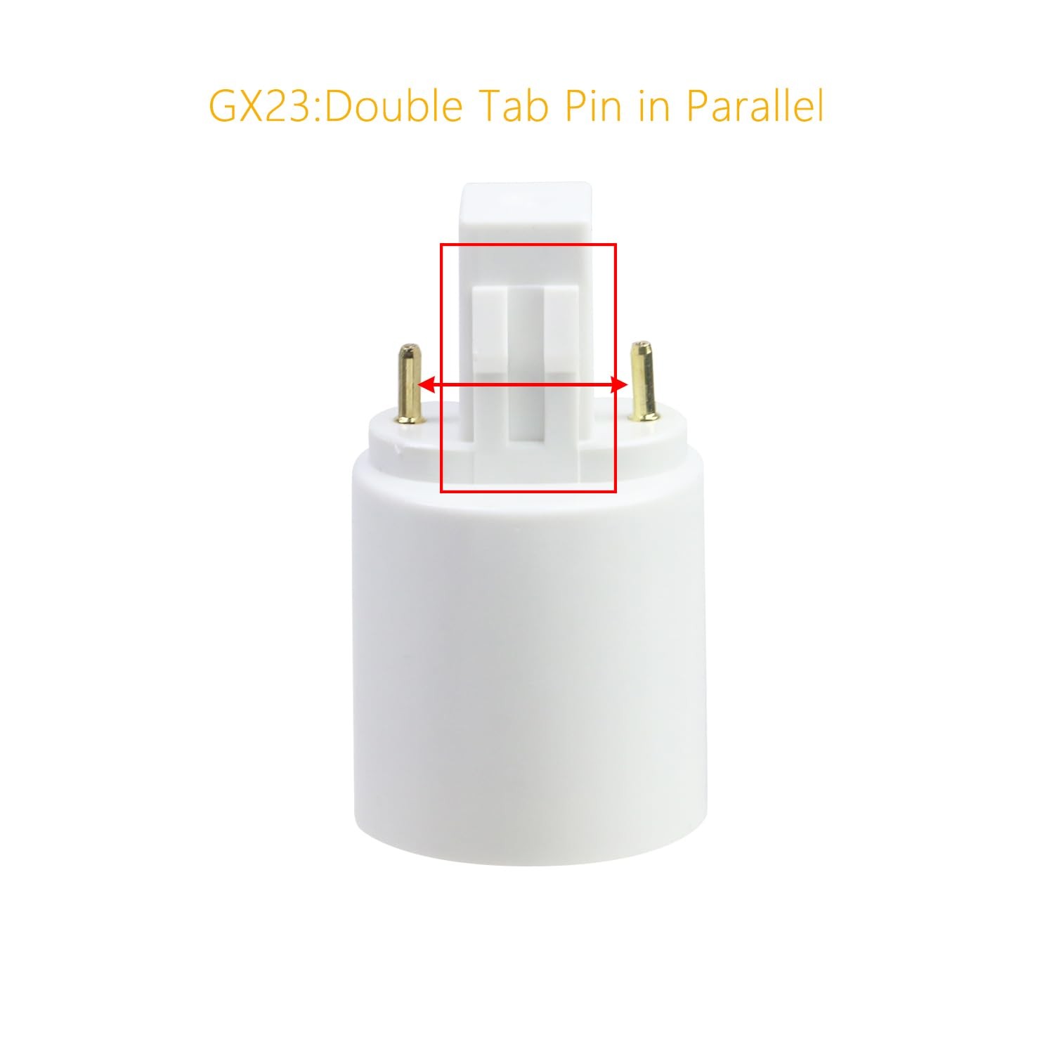 Geesatis 4 Pcs Light Socket Adapter Gx23 to E27 Converters Lamp Holder White