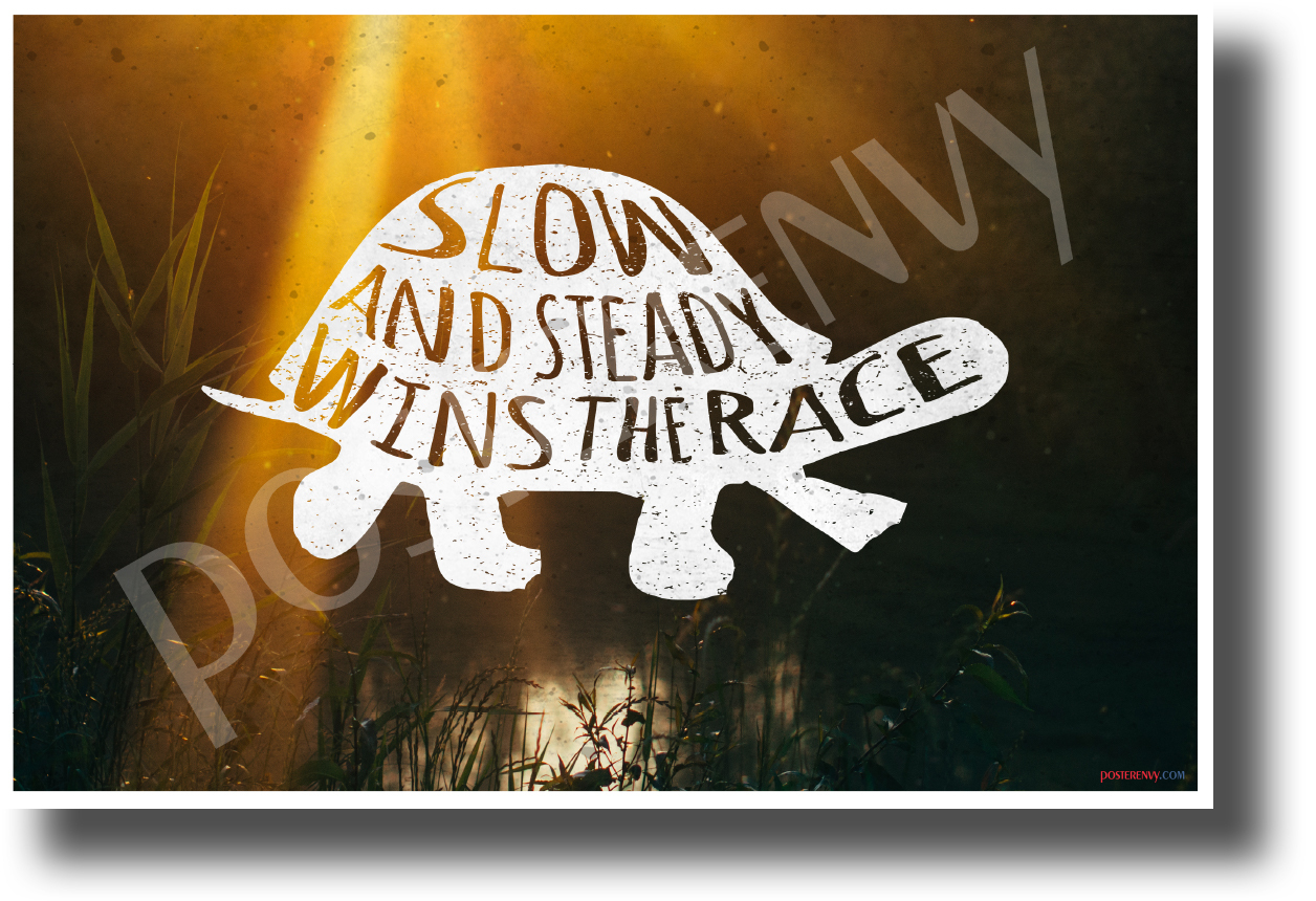 Slow and Steady Wins The Race - NEW Motivational Classroom POSTER (cm1200)