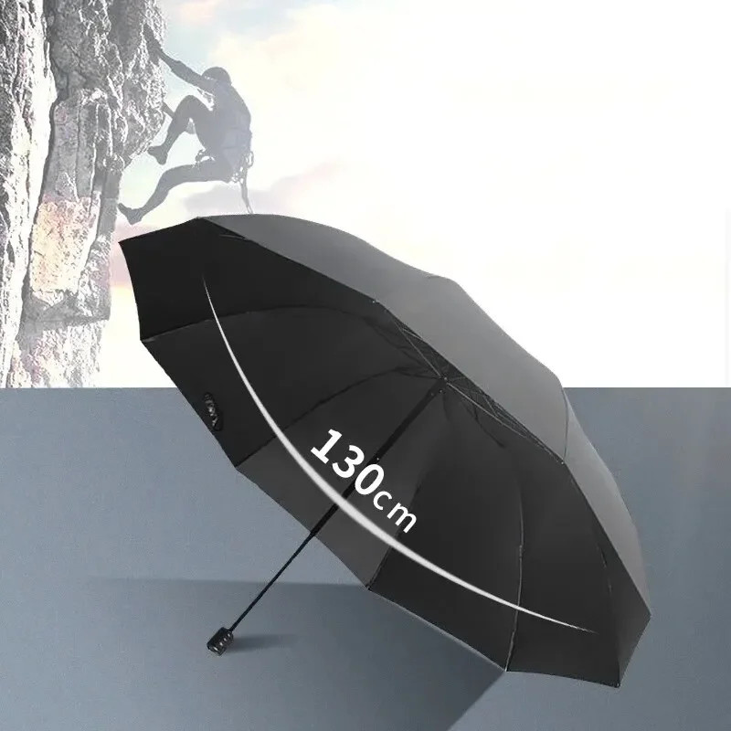 130CM Large 10-Bone Windproof Waterproof Umbrella Reinforced Frame Manual