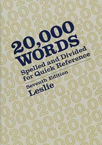 20,000 words: Spelled and divided - Hardcover, by Leslie Louis A. - Very Good