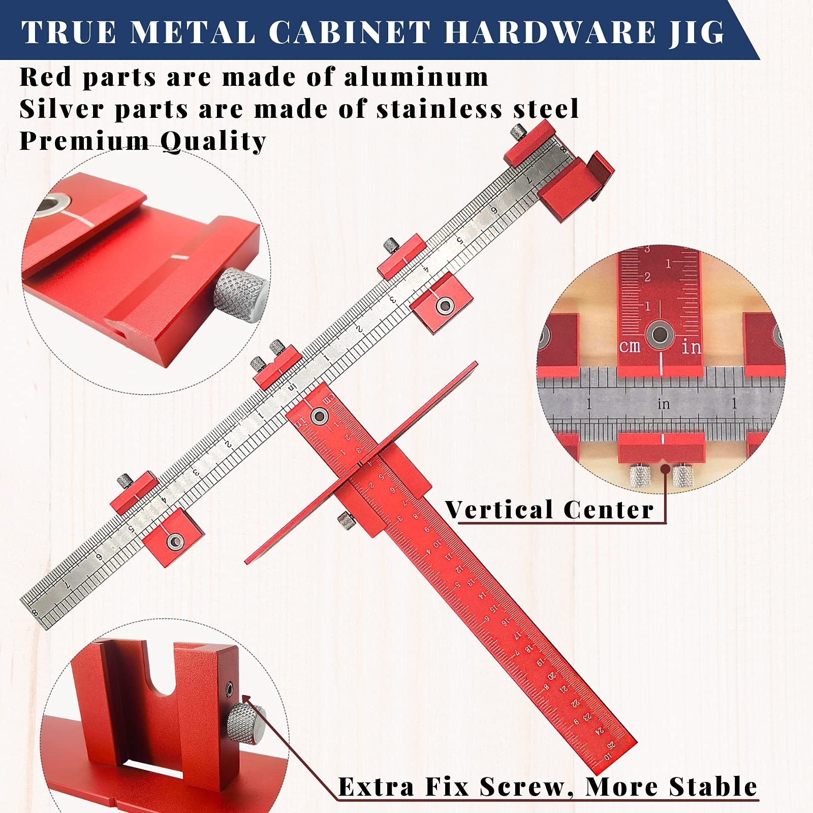 Cabinet Handle Jig, Hole Drilling Template for Pulls/Knobs/Handles Installati...