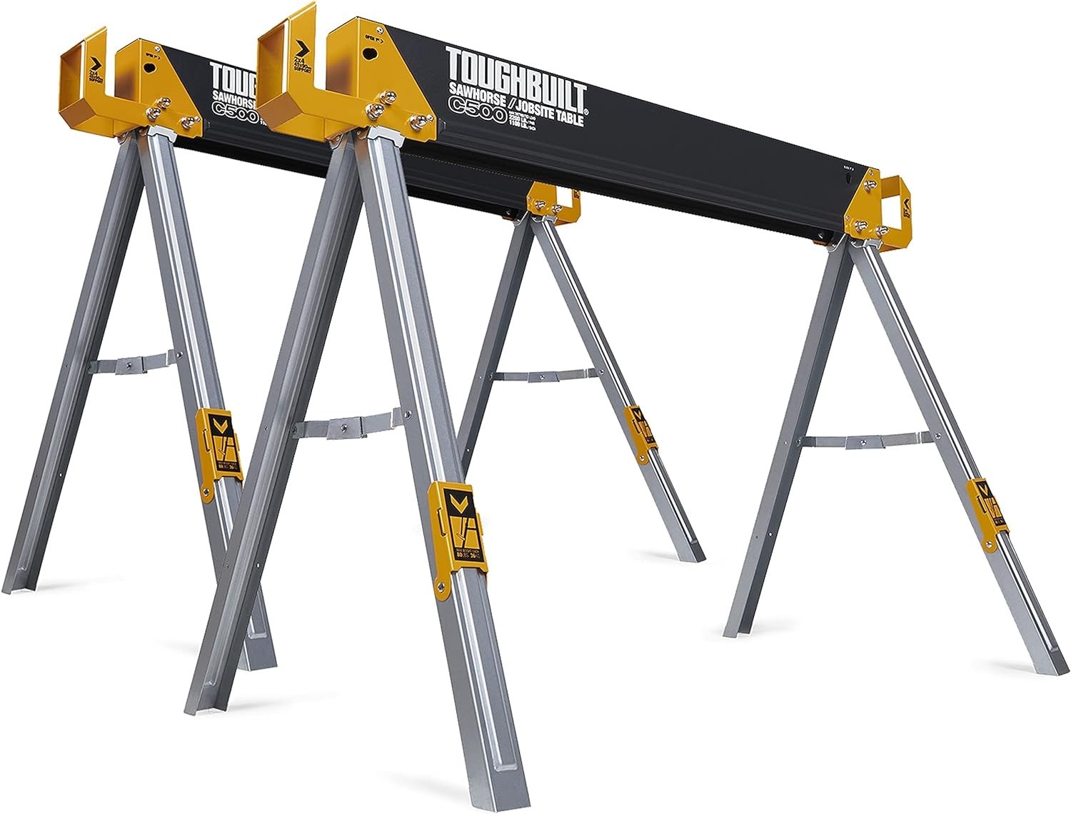 ToughBuilt-Folding Sawhorse ( 2) Jobsite Support with 2x4 Lumber Compatality