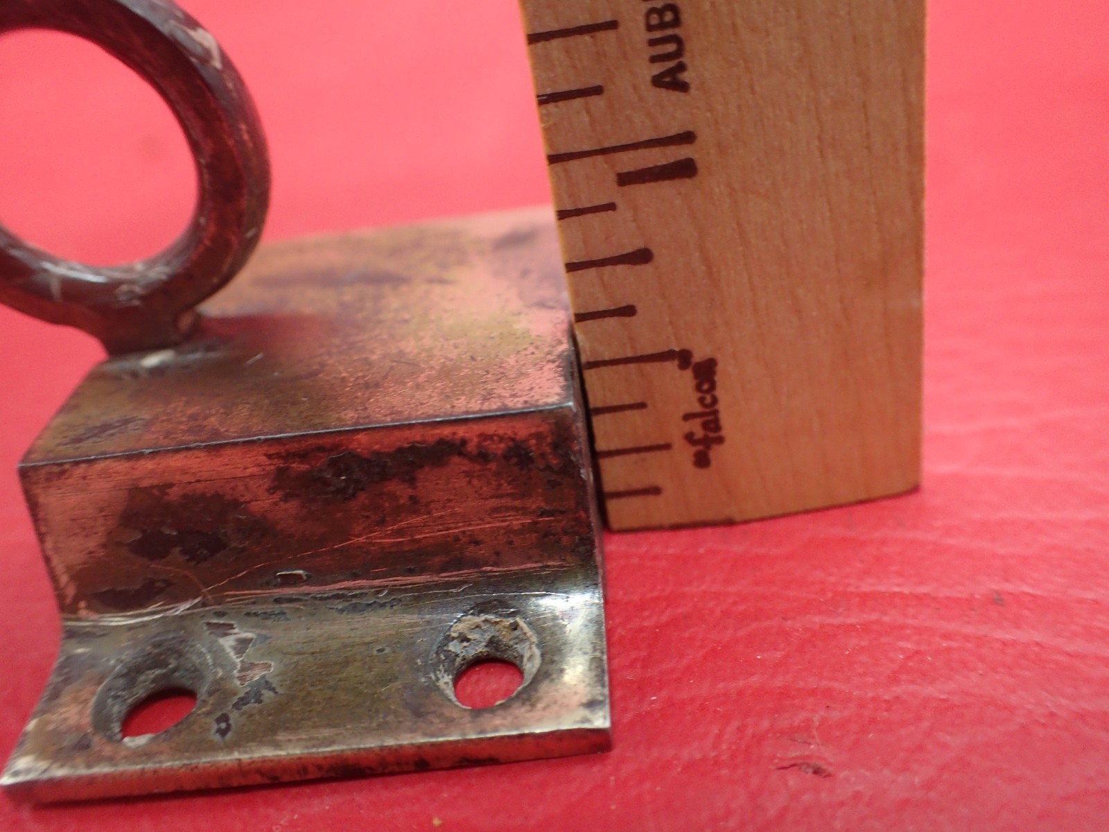 2 Antique Cabinet Cupboard Loop Slide Latch Latches Steel Brass Plate Hardware