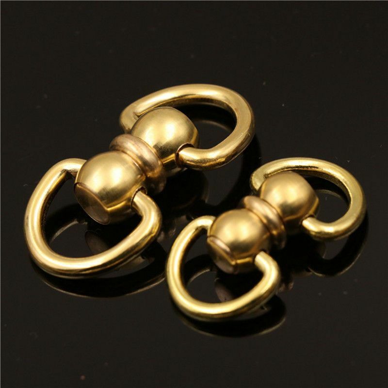 1pc Swivel Eye Rotating Connectors Brass Double End D-rings Leather Crafts Acces