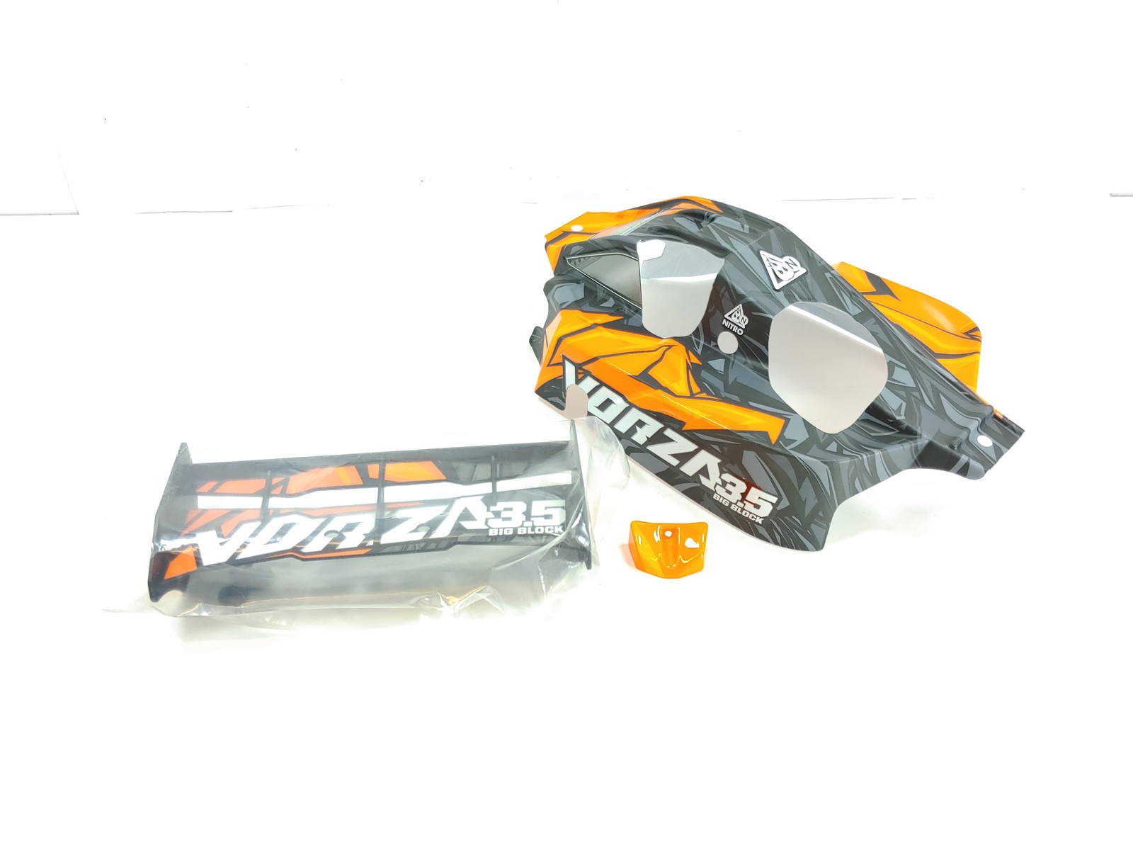 NEW: HPI Vorza 3.5 Big Block 1/8 4WD Nitro Buggy Pre-Painted Body (Orange)
